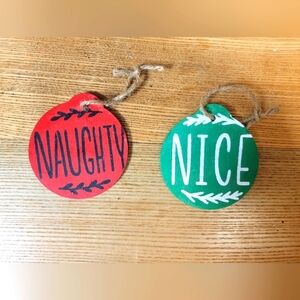 Naughty and Nice Christmas Ornaments 5/$25